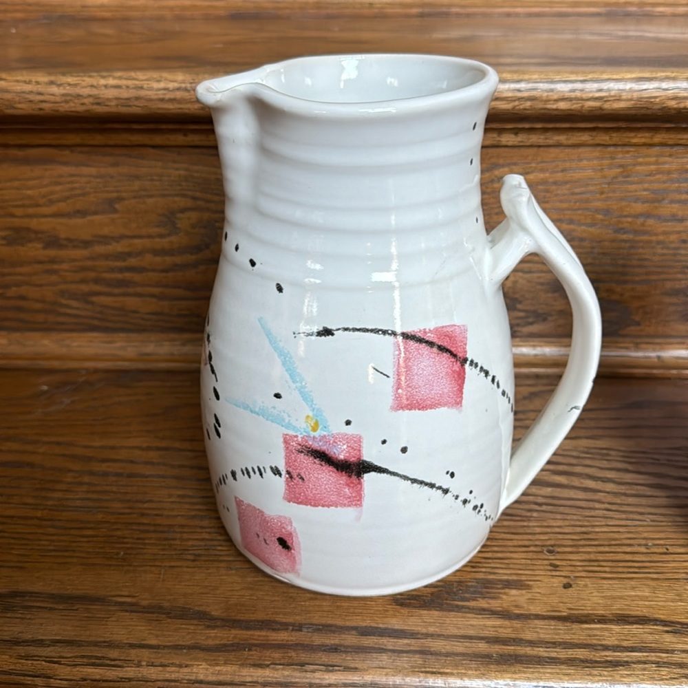 Art Pottery pitcher with mid century vibes